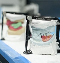 Dentures being crafted at lab