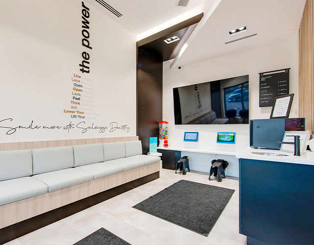 Reception area in dental office