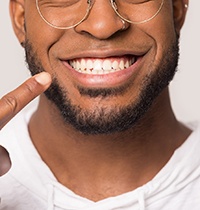 closeup of man’s smile showing that cosmetic treatment was affordable