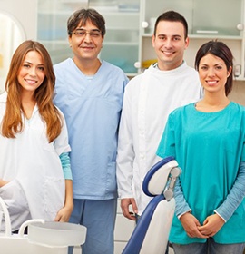 Dental team smiling