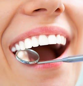 Closeup of smile during dental exam