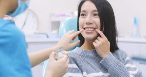 patient speaking to dentist