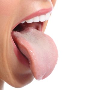 Person sticking out tongue