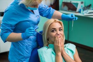 Woman scared of dentist